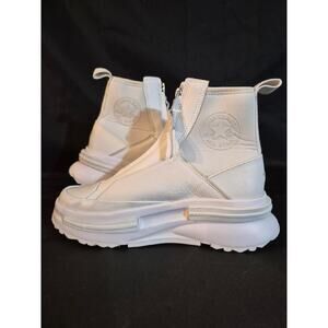 Converse Women's All White Platform Zip Athletic Boots